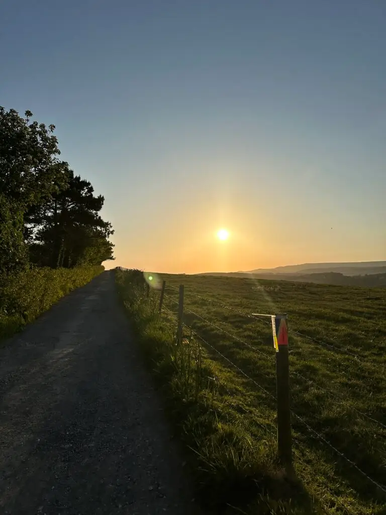 Getting distracted by the beautiful sunset.